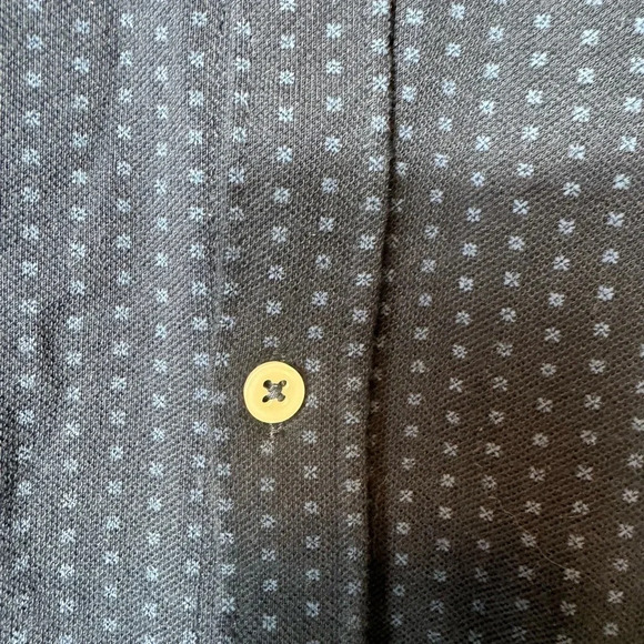 Zara Men’s Navy Button Down Polo Shirt Denim Collar‎ Size Large - Picture 3 of 5